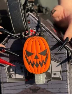 Kreepsville 666 Hand Sanitizer Holder: Trick Or Treat Pumpkin -Fashion Apparel Big C Edit Stylized Close Up 67483.1649338630