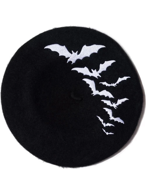 Kreepsville 666 Bat Repeat Beret Hat: White 4 Kreepsville 666 Bat Repeat Beret Hat: White - Image 2