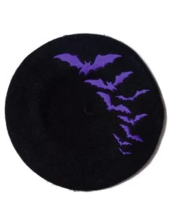 Kreepsville 666 Bat Repeat Beret Hat: Purple -Fashion Apparel Big C Edit Top 79261.1562209680