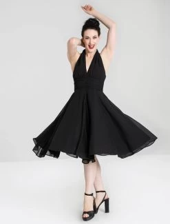 Hell Bunny Monroe Dress: Black -Fashion Apparel Big C Edit Twirly 02470.1682590257