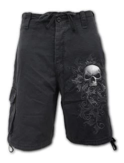 Spiral Skull Scroll Cargo Shorts - Large