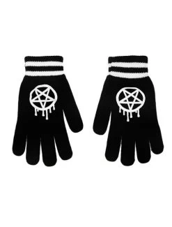 Too Fast Sporty Gram Pentagram Knit Gloves