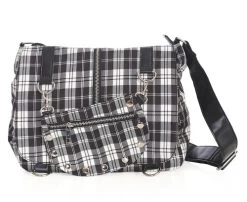 Banned Tartan Shoulder Bag: White