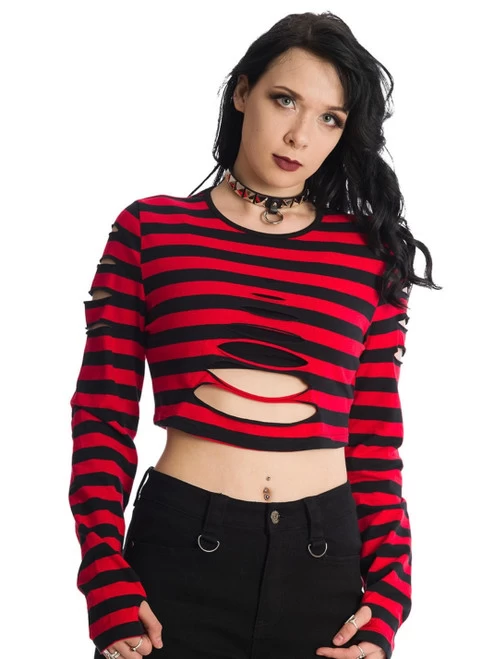 Banned Chantrea Top: Red / Black - Small To 2XL 11 Banned Chantrea Top: Red / Black - Small To 2XL - Image 9