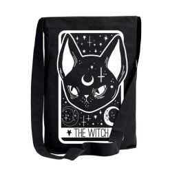 Too Fast The Witch Black Cat Tarot Card Crossbody Sling Tote Bag