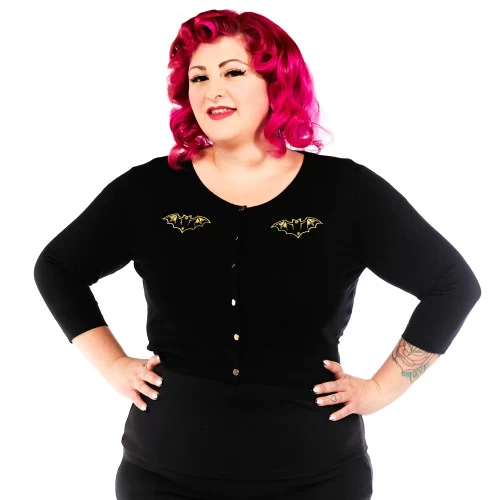 Sourpuss Nokturnal Bats Cropped Cardigan 4 Sourpuss Nokturnal Bats Cropped Cardigan - Image 2