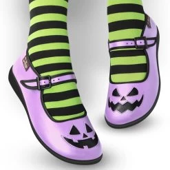 Hot Chocolate Design Chocolaticas: Halloween Flats - Purple 14 Hot Chocolate Design Chocolaticas: Halloween Flats - Purple -Fashion Apparel Chocolaticas Halloween Purple womens Mary Jane Flat Legs2 22948.1631275372