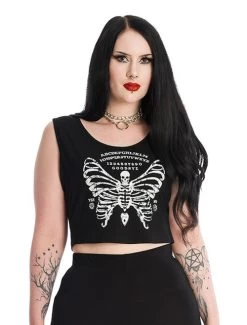 Banned Skeleton Moth Crop Top - XS To Large