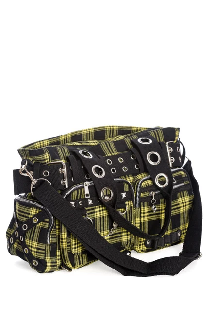 Banned Camdyn Handcuff Bag: Yellow Tartan 6 Banned Camdyn Handcuff Bag: Yellow Tartan - Image 4