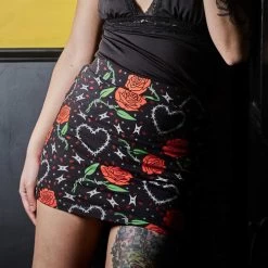 Sourpuss Barbed Wire Love Mini Skirt