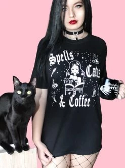 Demi Loon Spells Cats & Coffee Boyfriend Tee -Fashion Apparel D2F3045A C11B 44F9 BDB2 4050EEE00105 36630.1712577938