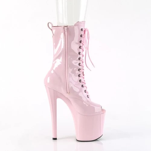 Pleaser Enchant-1041 8" Peep Toe Ankle Boots: Baby Pink - PRE-ORDER 6 Pleaser Enchant-1041 8" Peep Toe Ankle Boots: Baby Pink - PRE-ORDER - Image 4