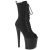 Pleaser Enchant-1041FS 8" Peep Toe Ankle Boots: Black Faux Suede - PRE-ORDER -Fashion Apparel D67F239A 3D83 4B06 B175 7A89F34B15A4 08735.1677971461