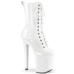 Pleaser Enchant-1040 8" Ankle Boots: White - PRE-ORDER