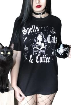 Demi Loon Spells Cats & Coffee Boyfriend Tee -Fashion Apparel D89D6CE5 AA10 4EBF B11A 96A92AC26C54 48184.1712577916