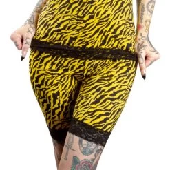 Sourpuss High Waist Pizzazz Shorts: Yellow Zebra -Fashion Apparel DEF3B340 650F 4006 A97B 2D6E1BFE889C 98992.1703462114
