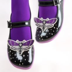 Hot Chocolate Design Chocolaticas: Death Moth -Fashion Apparel Death Moth womens Mary Jane Flat Legs1 56433.1639397970