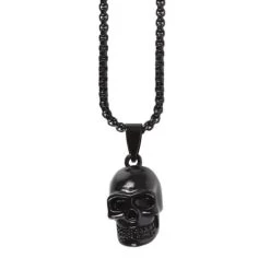 Black Skull Pendant Necklace