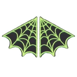 Sourpuss Spiderweb Patch Set: Black / Green