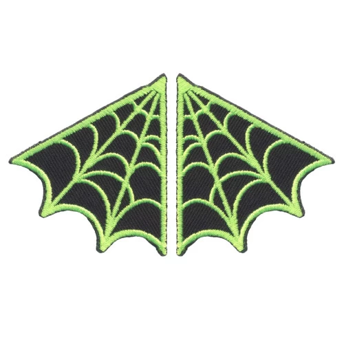Sourpuss Spiderweb Patch Set: Black / Green 3 Sourpuss Spiderweb Patch Set: Black / Green
