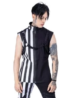 Heartless Cronus Vest: Black / White -Fashion Apparel E55FC35B 6714 44D2 B111 1C5E9E1CE52F 14984.1705968252