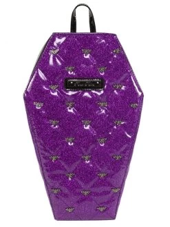 Rock Rebel Mina Quilted Bat Coffin Backpack: Purple -Fashion Apparel E7406743 0F44 46F1 AA30 CEF598687C0B 41632.1700608565
