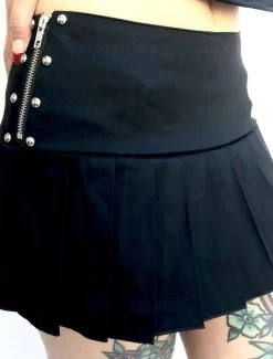 Switchblade Stiletto Studded School Skirt: Black -Fashion Apparel E8ABB61D 8C37 4382 9286 8B6D273EA652 59414.1651362021