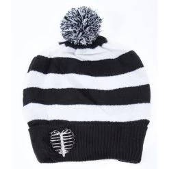 Heartless Rayne Knit Hat: Black / White