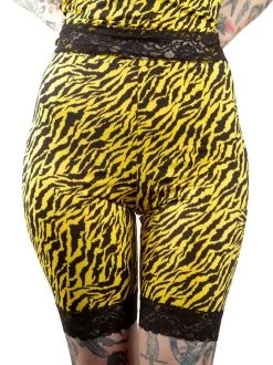 Sourpuss High Waist Pizzazz Shorts: Yellow Zebra -Fashion Apparel E9A5D4B0 E696 48BE 852F 4B71E966A3EC 88227.1703462311