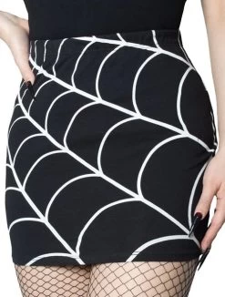 Kreepsville 666 Spiderweb Mini Skirt: Black / White -Fashion Apparel E9DAD083 294B 4C7D B5A3 664CF0F228EA 78442.1702929479