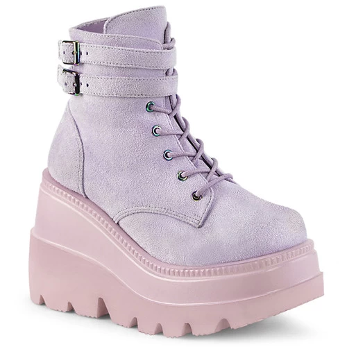 Demonia Shaker Ankle Boots: Lavender Vegan Suede - PRE-ORDER 7 Demonia Shaker Ankle Boots: Lavender Vegan Suede - PRE-ORDER - Image 5