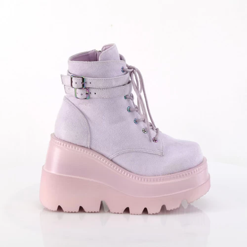 Demonia Shaker Ankle Boots: Lavender Vegan Suede - PRE-ORDER 3 Demonia Shaker Ankle Boots: Lavender Vegan Suede - PRE-ORDER
