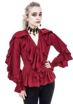 Restyle Daphne Shirt: Red - Large And XL -Fashion Apparel ED24F27C 3260 4ABB AE26 710EF1C3E211 65192.1646048164