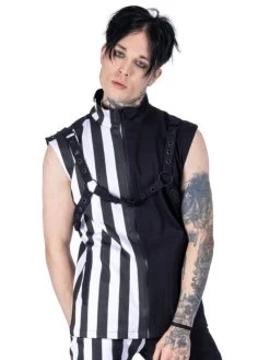 Heartless Cronus Vest: Black / White -Fashion Apparel EEF6B6E6 839E 40C9 8963 565F5F2FCF39 65711.1705968025
