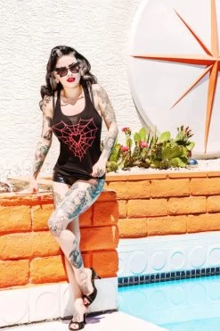 Pinky Star Red Web Heart Tank Top -Fashion Apparel EF530A20 B76B 41D2 9E29 7A8AAFFB6095 25542.1710735186