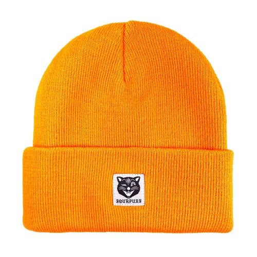 Sourpuss Jinx Cat Knit Hat: Hi Vis Orange 3 Sourpuss Jinx Cat Knit Hat: Hi Vis Orange