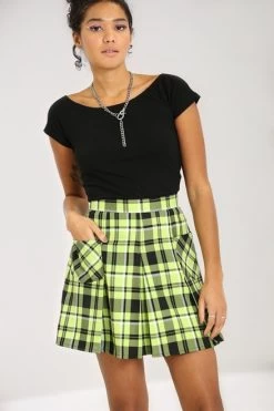 Hell Bunny Alicia Mini Skirt: Green