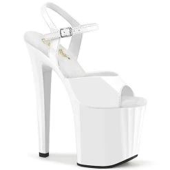 Pleaser Enchant-709 8" Platform Heels: White - PRE-ORDER