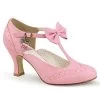 Pin Up Couture Flapper Bow Heels: Pink - In Stock