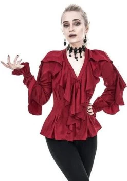 Restyle Daphne Shirt: Red - Large And XL