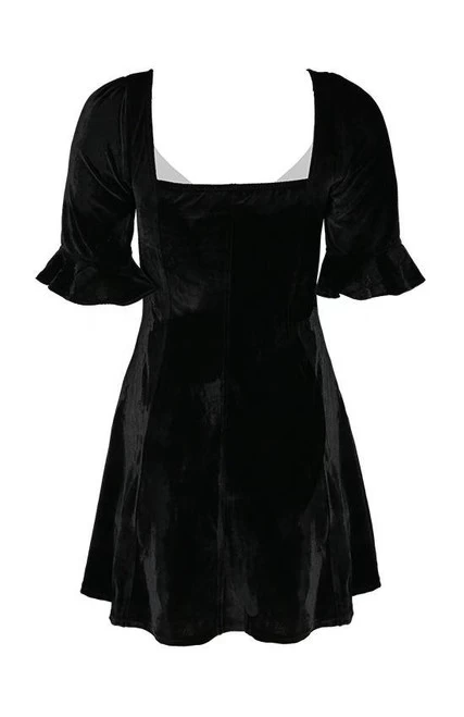 Restyle Black Velvet Sweetheart Dress With Gothic Cross 4 Restyle Black Velvet Sweetheart Dress With Gothic Cross - Image 2