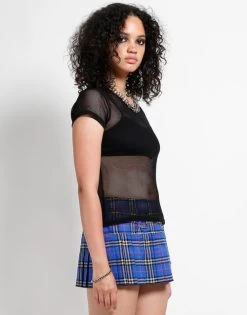 Tripp NYC Baby Fishnet Tee: Black -Fashion Apparel FN4562 BLK S 1 44614.1602224518