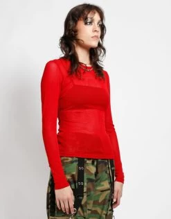 Tripp NYC Ladies' Long Sleeve Fishnet Top: Red 18 Tripp NYC Ladies' Long Sleeve Fishnet Top: Red -Fashion Apparel FN9181 RED S 1000x 08168.1642069762