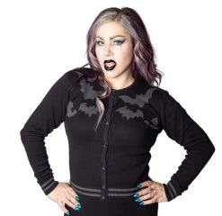 Kreepsville 666 Bat Flock Cardigan - Medium
