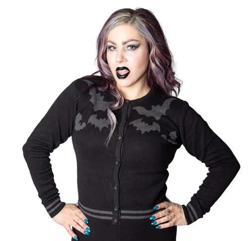 Kreepsville 666 Bat Flock Cardigan - Medium 3 Kreepsville 666 Bat Flock Cardigan - Medium