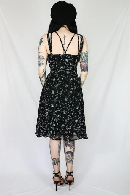 Coven United Moonprint Crossover Straps Dress - XS To 4XL 4 Coven United Moonprint Crossover Straps Dress - XS To 4XL - Image 2