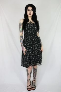 Coven United Moonprint Crossover Straps Dress - XS To 4XL