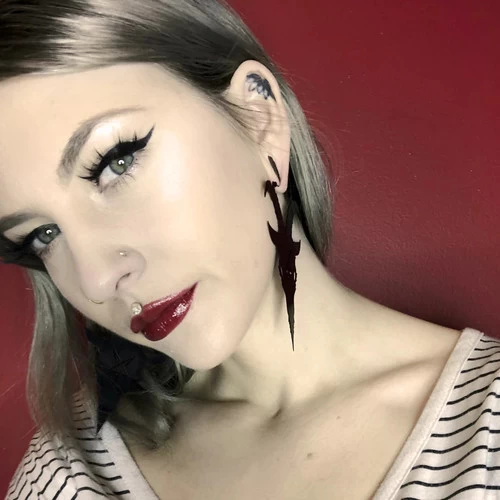 Too Fast Black Goat Head Oversized Hoop Earrings 5 Too Fast Black Goat Head Oversized Hoop Earrings - Image 3