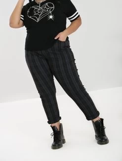 Hell Bunny Storm Stretch Pants - Small And 4XL 27 Hell Bunny Storm Stretch Pants - Small And 4XL -Fashion Apparel Plus size standing close up 24414.1632743542