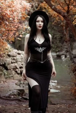 Coven United Bat Maxi Dress - Large To 4XL -Fashion Apparel Stylized Cropped 70682.1704521125